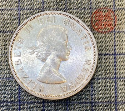 【隱逸空間】  加拿大    伊莉莎白二世   1962年    one  dollar 銀幣   XF~