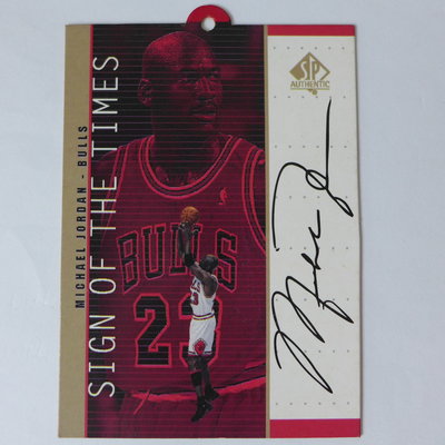 ~Michael Jordan~MJ喬丹/黑耶穌/空中飛人 1999年UD Auto Promos Sign of the Times.稀少印刷簽名.樣品展示卡