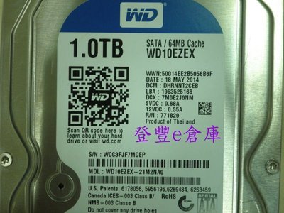 【登豐e倉庫】 YF63 WD10EZEX-21M2NA0 1TB SATA3 硬碟