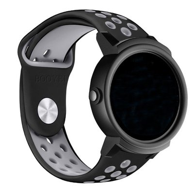 小胖 Ticwatch E 新款雙色洞鏤空透氣矽膠錶帶 ticwatch pro 快拆錶帶 時尚撞色智能手錶替換腕帶