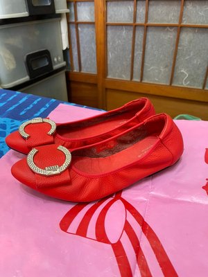 「 二手鞋 」 LiLa-LiLa 女版娃娃鞋 39號（紅）38