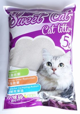 【優比寵物】Sweet Cat檸檬香貓砂(小球粒形)香性貓砂細球砂 小球砂 細球砂 5L(約4.2公斤)抗菌/脫臭/凝結