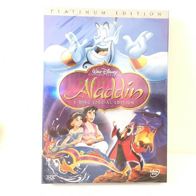 []阿拉丁Aladdin 阿拉丁神燈兒童動畫片電影DVD碟片英語原聲高清 碟片 影碟