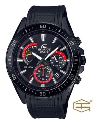 【天龜 】CASIO EDIFICE 賽車條紋三眼錶計時碼表賽車錶橡膠男錶 EFR-552PB-1A