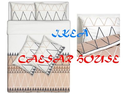 ╭☆卡森小舖☆╮【IKEA】BLÅSUGA雙人被套組200*200cm 條紋(1被單+4枕套)-臻品限量