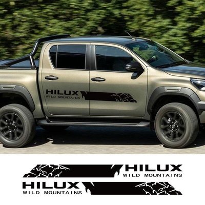 豐田 Hilux Vigo Revo 皮卡門側條紋貼紙卡車野山帽乙烯基貼花汽車裝飾 Hilux 封面