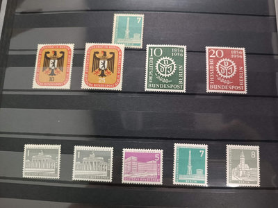 【二手】西柏林1956年票其中最好的是柏林市建筑郵票雕刻版、無貼 郵票 明信片 文玩【雅藏館】-3991