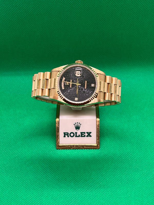 鋼鐵錶棧ROLEX 18238 6-9方鑽 18K金 盒單齊全
