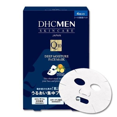 日本原裝 DHC MEN 男士 Q10 深層保濕面膜4枚入 臉部 清潔 美容 保養【全日空】