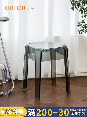 現貨 ：OUYOULIFE透明餐椅家用簡約亞克力椅子ins店塑料凳子