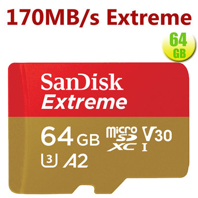 SanDisk 64GB 64G microSD Extreme【170MB/s】SD A2 4K 手機記憶卡