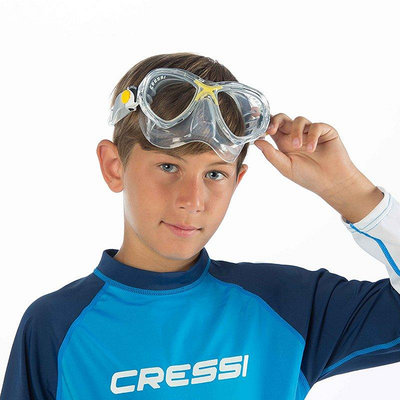 【熱賣下殺價】腳蹼意大利CRESSI浮潛三寶兒童潛水裝備浮潛面罩面鏡呼吸管套裝潛水鏡