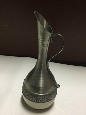 古董 收藏品 泰國 東方錫器 Oriental Pewter 97%錫製 大象浮雕 錫製品  錫瓶  花器