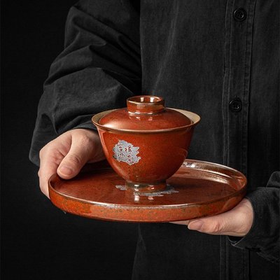 金小鋪 功夫茶具套裝辦公室高檔復古茶杯蓋碗茶盤中式整套禮盒裝 JY