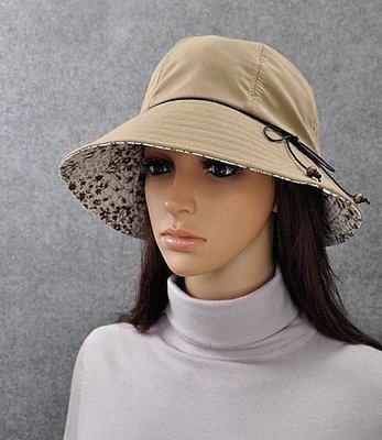 嘉芸的店 日本防曬帽 UV防紫外線女士帽子漁夫帽 盆帽遮陽帽 夏天太陽帽 土黃色