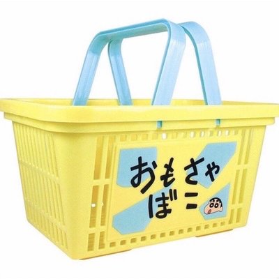 正版授權 日本帶回 蠟筆小新 小新 塑膠手提籃 手提籃 收納籃 置物籃 塑膠籃 卡通籃 小物籃 造型籃 糖果籃 提籃