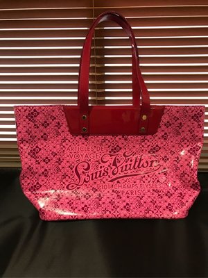 Louis Vuitton LV Neverfull 村上隆限量款 粉紅色購物包 肩背包 手提包 媽媽包