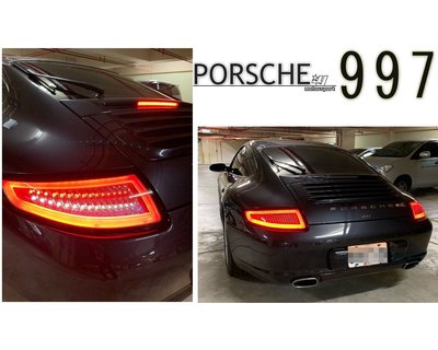 》傑暘國際車身部品《PORSCHE 911 997 CARRERA C2 C4 05-07年 燻黑 光條 全LED 尾燈