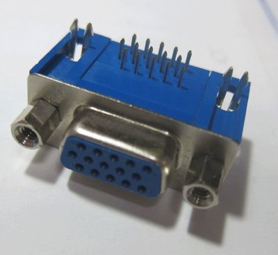VGA HD-15P D-SUB 15P 3排接頭 ~ 母 90度 ~  FOR PCB ~