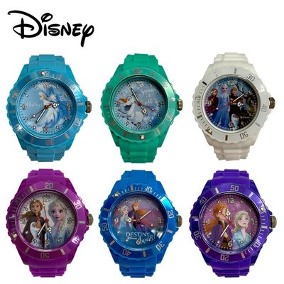 冰雪奇緣 矽膠 指針手錶 指針錶 兒童錶 手錶 艾莎 安娜 雪寶 迪士尼 Disney【10146】