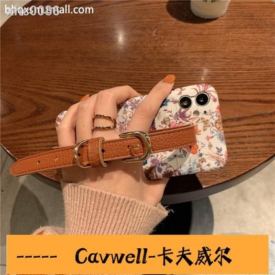 Cavwell-℡▧ins韓風碎花手腕帶蘋果12手機殼11promax軟殼Xsmax個性8plus氣質iPhone11女款xs防-可開統編