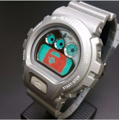 Bape x CASIO 聯名 G-SHOCK 20th 20週年 手錶 紀念錶 DW6900FS 3230 2015FW 全球限量 猿人背光 霧面 霧銀 銀色