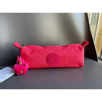 全新 Kipling 猴子包 K01373 桃粉色 防水休閒時尚手拿包輕便化妝包拉鏈款辦公收納包 文具盒 筆袋
