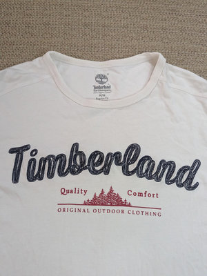 Timberland 白色短袖刺袖T-shirt 棉質短t