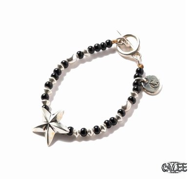GOODFORIT/日本CALEE  Star Head Beads Bracelet威尼斯琉璃純銀五芒星串珠手鍊