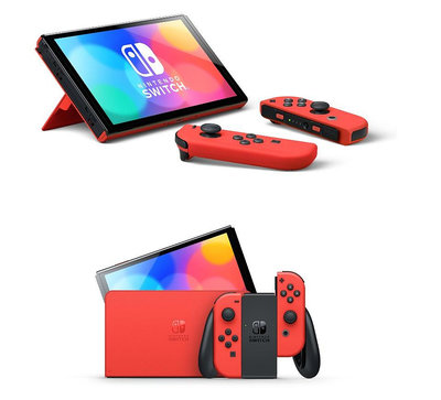 任天堂 Switch NS 主機 瑪莉歐 亮麗紅 OLED 款式 紅色 台灣公司貨 二手主機商品【台中大眾電玩】台中北屯區