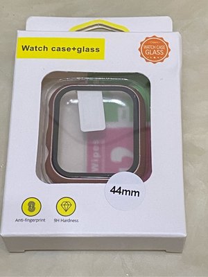 蘋果手表鋼化膜贴膜+保护殼（一體型）iwatch5 6 SE 保護套4/3/2/1全包硬殼apple watch 蘋果series5表-尺寸44mm玫瑰金