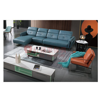[紅蘋果傢俱]義式J8057沙發(另售 茶几 地櫃 單椅)L型沙發 皮沙發 牛皮沙發 實木內框架 極簡 義式客廳