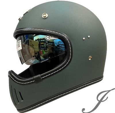 《JAP》GP-5 728 復古山車帽 消光夜幕綠 復古全罩 安全帽 MTS 內鏡片