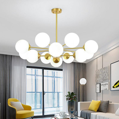 北歐吊燈現代簡約客廳燈創意魔豆分子燈輕奢風格餐廳臥室大氣燈具