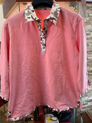 真品日本製adabat薔薇粉polo衫，肩線平量40公分
