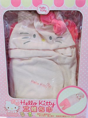 ♥小花花日本精品♥ Hello Kitty小嬰兒純棉透氣可吸汗包巾兔裝彌月送禮首選單1價55006309