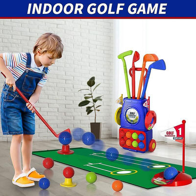 新品兒童室內戶外可攜式組裝收納體育運動高爾夫球套裝玩具