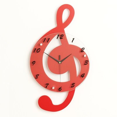 嗨購1-現貨 北歐音樂創意裝飾鐘表掛鐘客廳現代簡約田園兒童時尚靜音個性時鐘