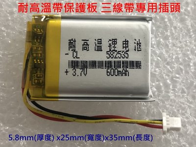 全新帶保護板 582535 電池 600mAh 適用 Panasonic CY-VRP160T 行車紀錄器電池 SP5