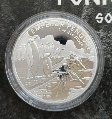 澳大利亞2023年南極領地帝王企鵝999銀BU紀念銀幣
