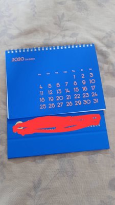 【紫晶小棧】 2020年 桌曆 文具用品 109年 收藏 行事曆 年曆 三角桌曆 藍