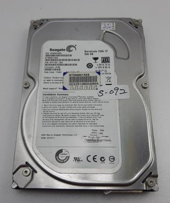 【冠丞3C】希捷 SEAGATE 500G 3.5吋 SATA 硬碟 HDD ST3500413AS S-092