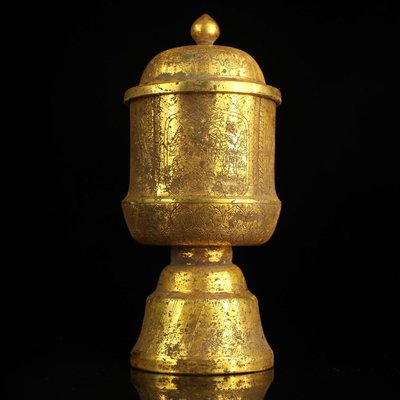 珍藏下鄉收純銅純手工打造雕刻鎏金酒杯重610克   高16.5厘米  寬7厘米12000 003477011109