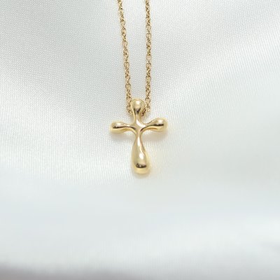 Tiffany 黃十字架項鍊 小款