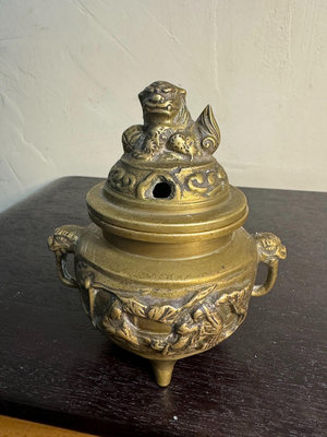 日本二本老銅爐 含金量純銅 鑄銅手工爐黃銅 熏香爐銅爐 純銅
