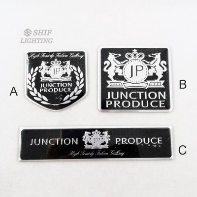 1 x 鋁 JP JUNCTION PRODUCE 汽車裝飾後側徽徽章貼紙貼花 車貼 車標 標誌