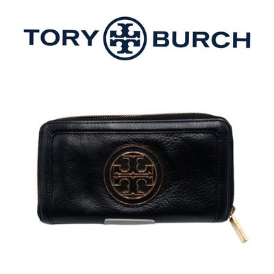 真品 新 Tory Burch 托里伯奇 黑色 皮夾 長夾 國際精品包 真皮包 名牌精品包$328  一元起標