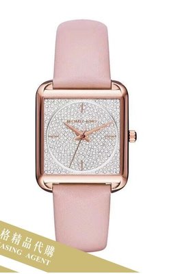 雅格時尚精品代購Michael Kors MK2669 皮錶帶 方形大錶盤 手錶 腕錶 手錶 歐美時尚 美國代購
