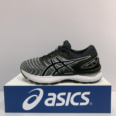 ASICS GEL-NIMBUS 22 女生 黑色 高緩衝 寬楦 運動 慢跑鞋 1012A586-100
