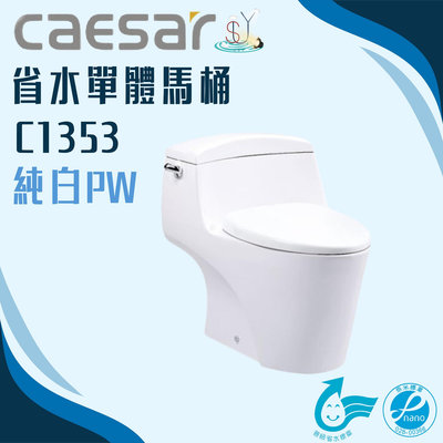 馬桶 省水單體馬桶 C1353 30cm 普級省水 噴射虹吸式 凱撒衛浴